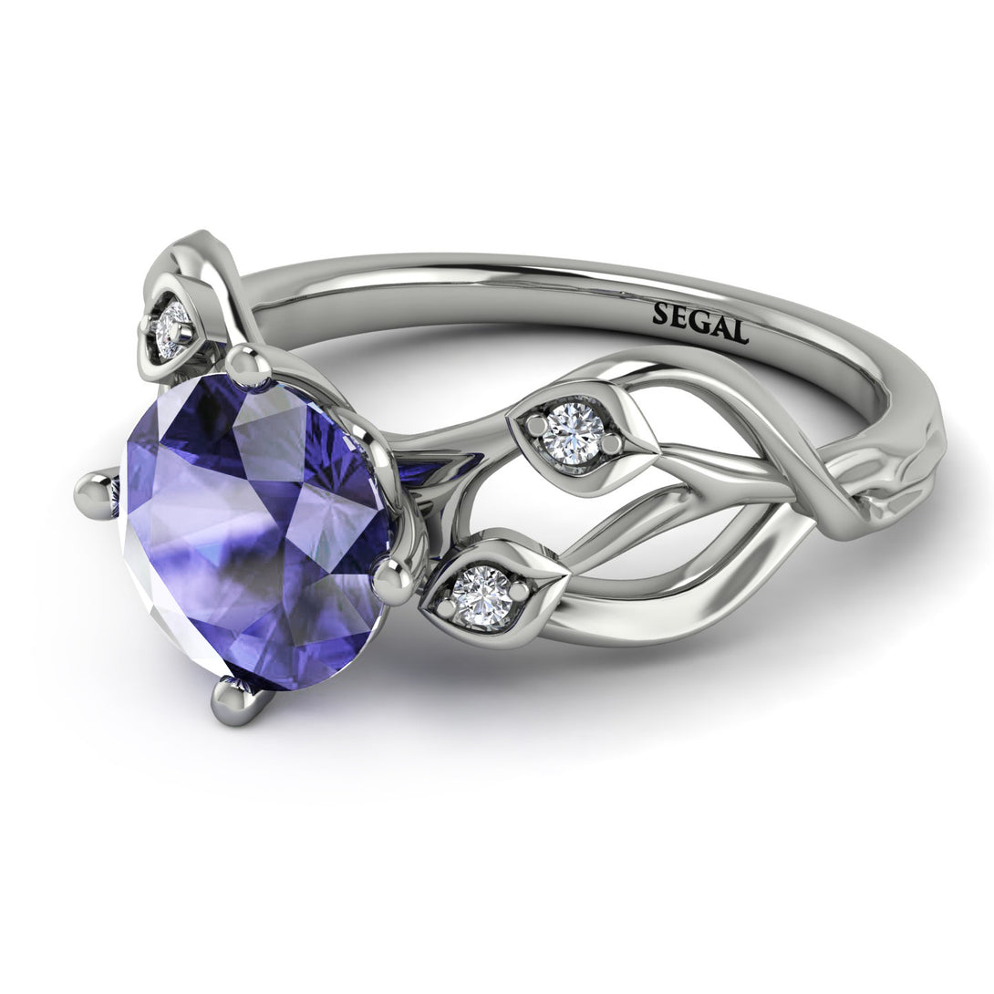 Tanzanite Blossom 14K Golden Nature Inspired Engagement Ring - Haley No. 203