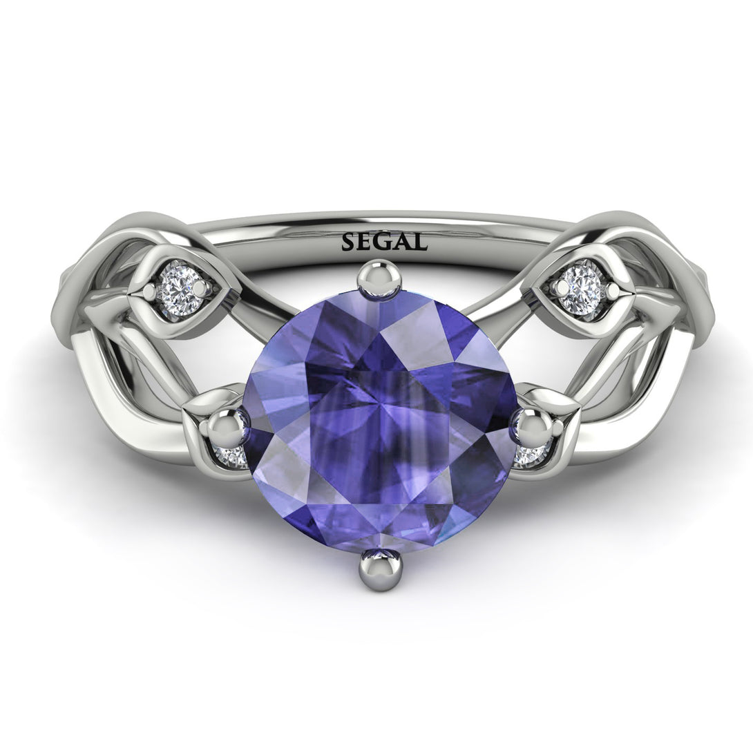 Tanzanite Blossom 14K Golden Nature Inspired Engagement Ring - Haley No. 203