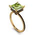 Trendy Hidden Halo Peridot Princess Cut Engagement Ring - Daria No. 707