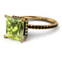 Trendy Hidden Halo Peridot Princess Cut Engagement Ring - Daria No. 707