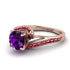 Twist Shank Amethyst Engagement Ring - Maria No. 311