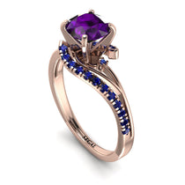 Twist Shank Amethyst Engagement Ring - Maria No. 314 image 1