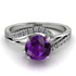Twist Shank Amethyst Engagement Ring - Maria No. 303 image 2