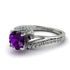 Twist Shank Amethyst Engagement Ring - Maria No. 303