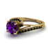 Twist Shank Amethyst Engagement Ring - Maria No. 307