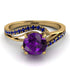 Twist Shank Amethyst Engagement Ring - Maria No. 313