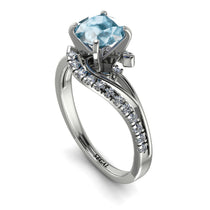 Twist Shank Aquamarine Engagement Ring - Maria No. 403 image 1