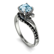 Twist Shank Aquamarine Engagement Ring - Maria No. 409 image 1