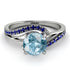 Twist Shank Aquamarine Engagement Ring - Maria No. 415