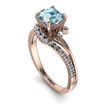 Twist Shank Aquamarine Engagement Ring - Maria No. 402 image 1