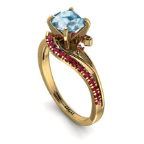 Twist Shank Aquamarine Engagement Ring - Maria No. 410 image 1