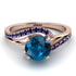 Twist Shank Blue Topaz Engagement Ring - Maria No. 514