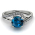 Twist Shank Blue Topaz Engagement Ring - Maria No. 503 image 2