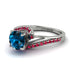 Twist Shank Blue Topaz Engagement Ring - Maria No. 512 image 3