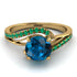 Twist Shank Blue Topaz Engagement Ring - Maria No. 504