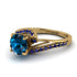 Twist Shank Blue Topaz Engagement Ring - Maria No. 513