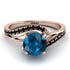 Twist Shank Blue Topaz Engagement Ring - Maria No. 508 image 2