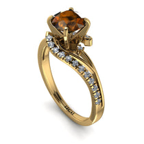 Twist Shank Brown Diamond Engagement Ring - Maria No. 1101 image 1
