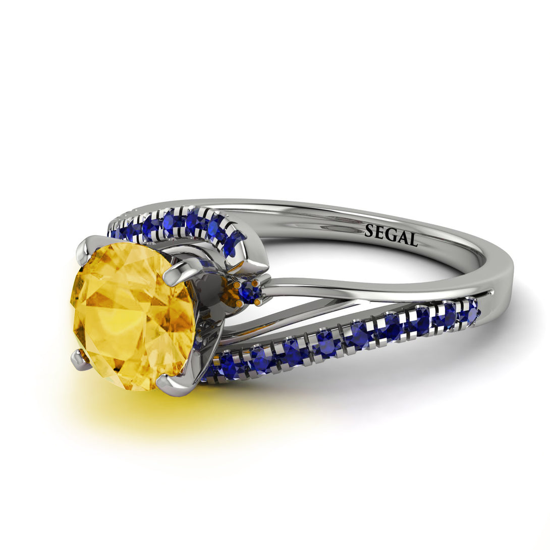 Twist Shank Citrine Engagement Ring - Maria No. 615