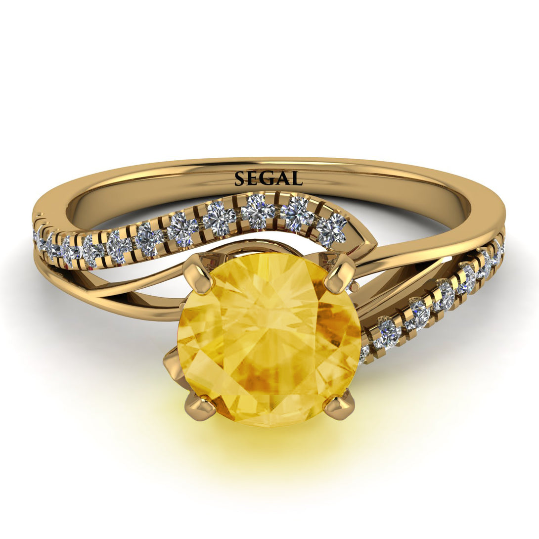 Twist Shank Citrine Engagement Ring - Maria No. 601