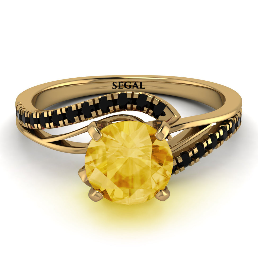 Twist Shank Citrine Engagement Ring - Maria No. 607