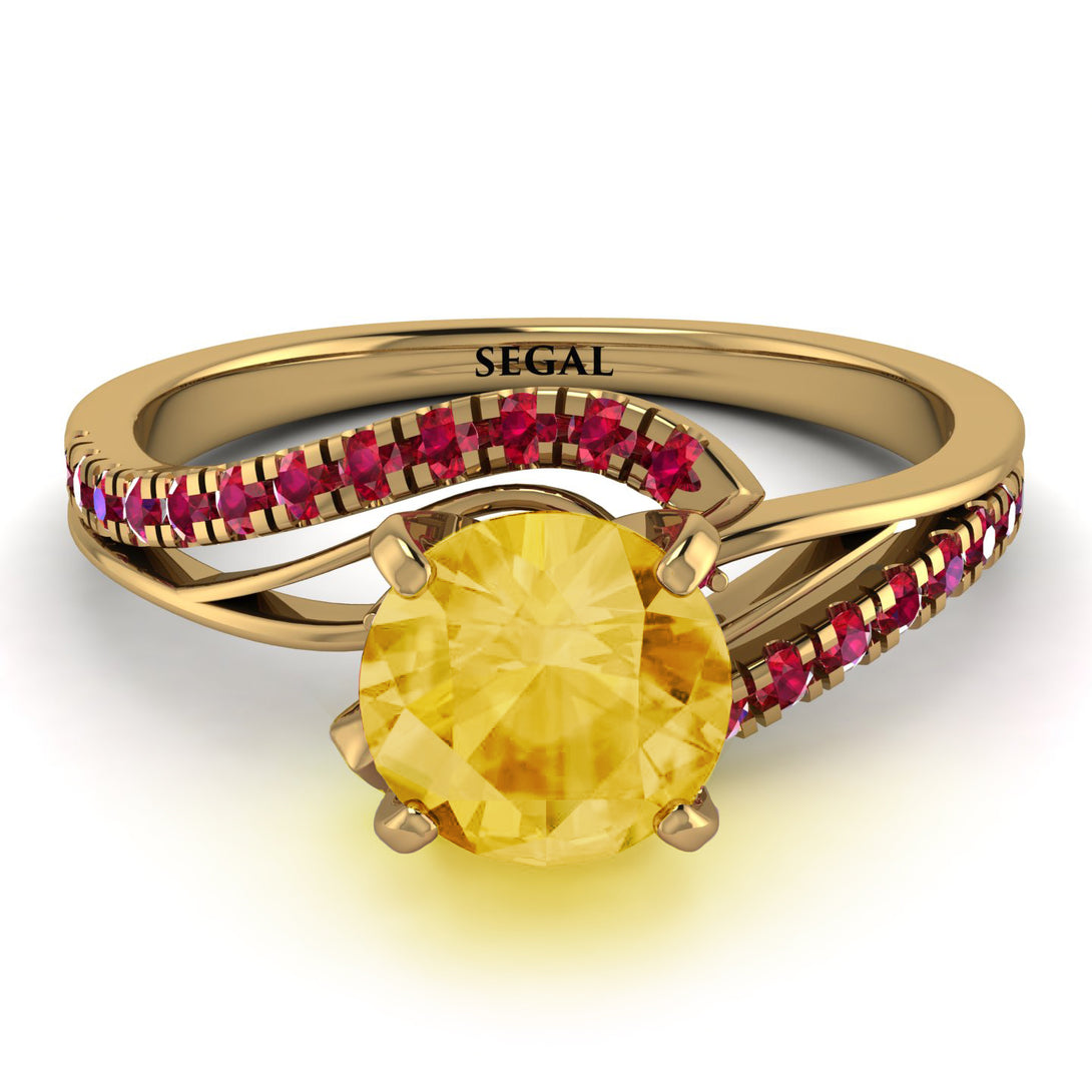 Twist Shank Citrine Engagement Ring - Maria No. 610
