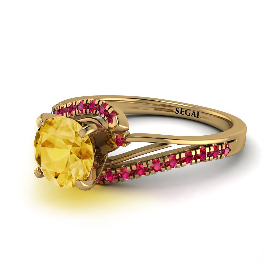 Twist Shank Citrine Engagement Ring - Maria No. 610