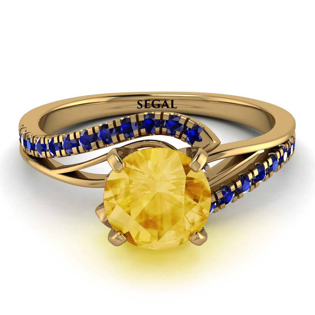 Twist Shank Citrine Engagement Ring - Maria No. 613