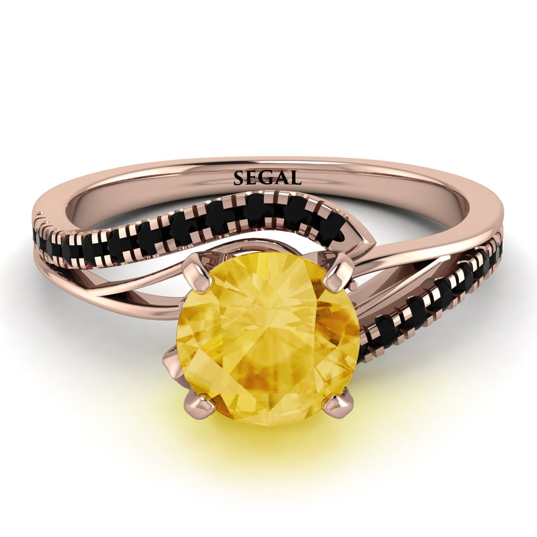Twist Shank Citrine Engagement Ring - Maria No. 608