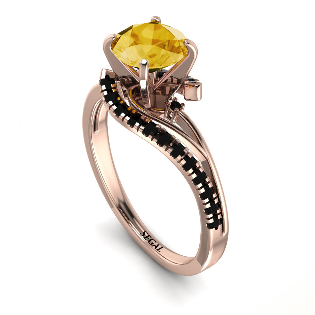 Twist Shank Citrine Engagement Ring - Maria No. 608