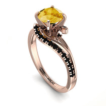 Twist Shank Citrine Engagement Ring - Maria No. 608 image 1