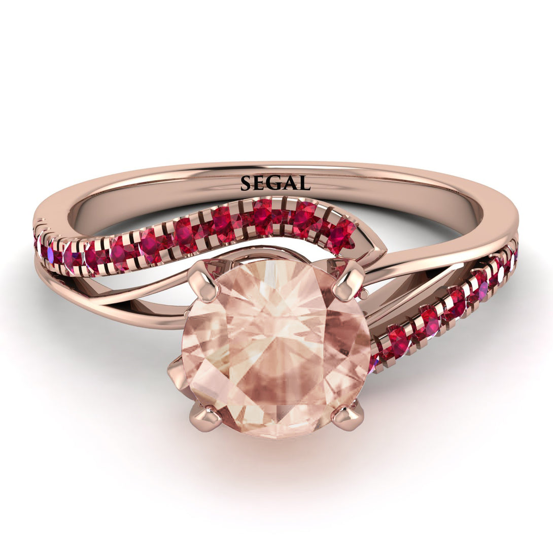 Twist Shank Morganite Engagement Ring - Maria No. 911
