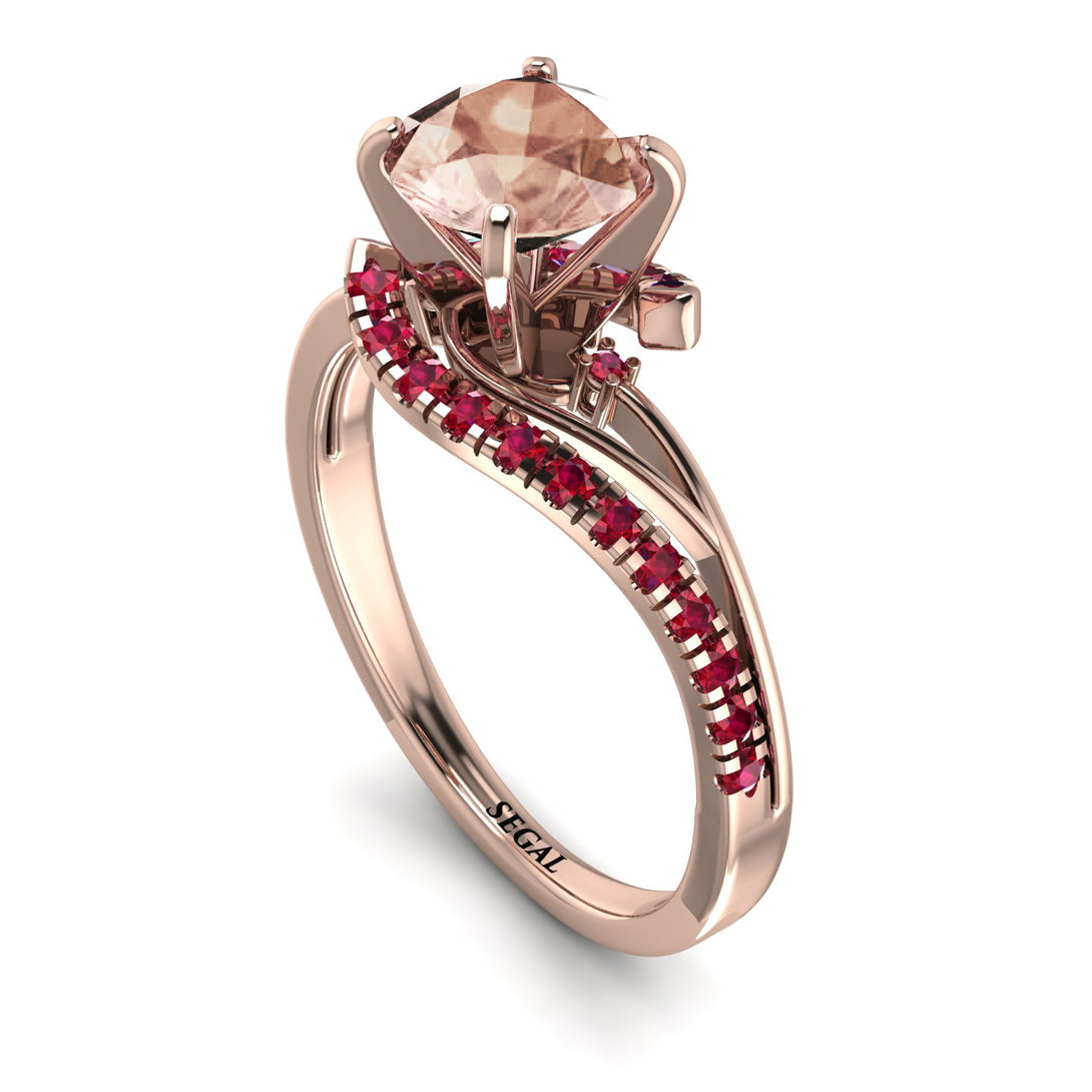 Twist Shank Morganite Engagement Ring - Maria No. 911