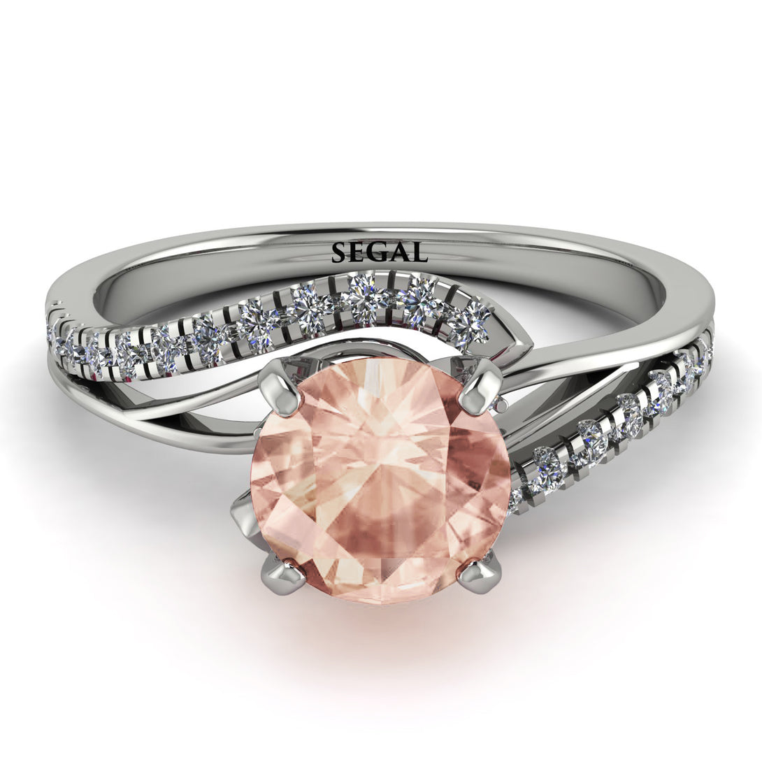 Twist Shank Morganite Engagement Ring - Maria No. 903