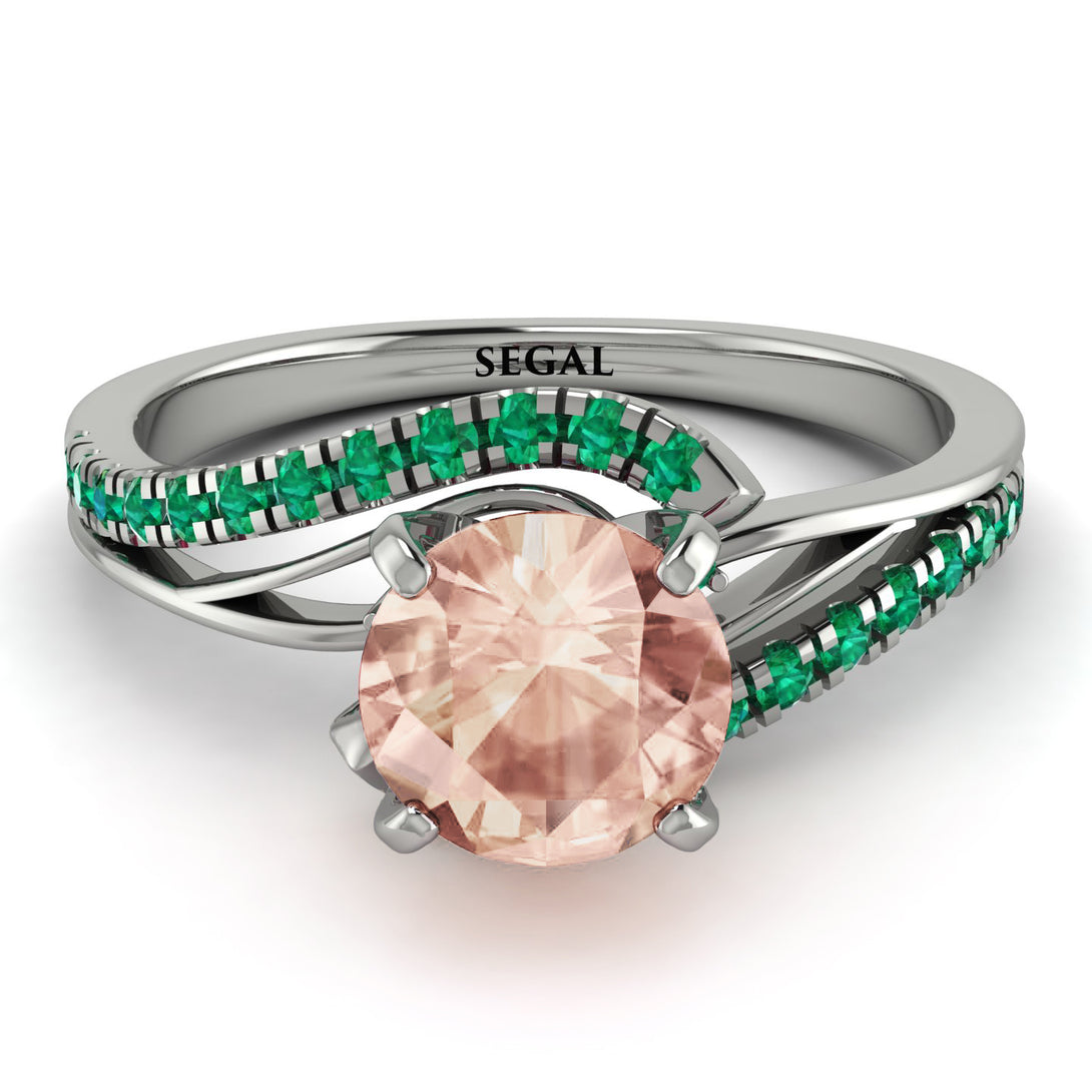 Twist Shank Morganite Engagement Ring - Maria No. 906