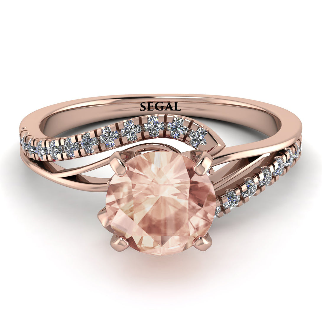 Twist Shank Morganite Engagement Ring - Maria No. 902