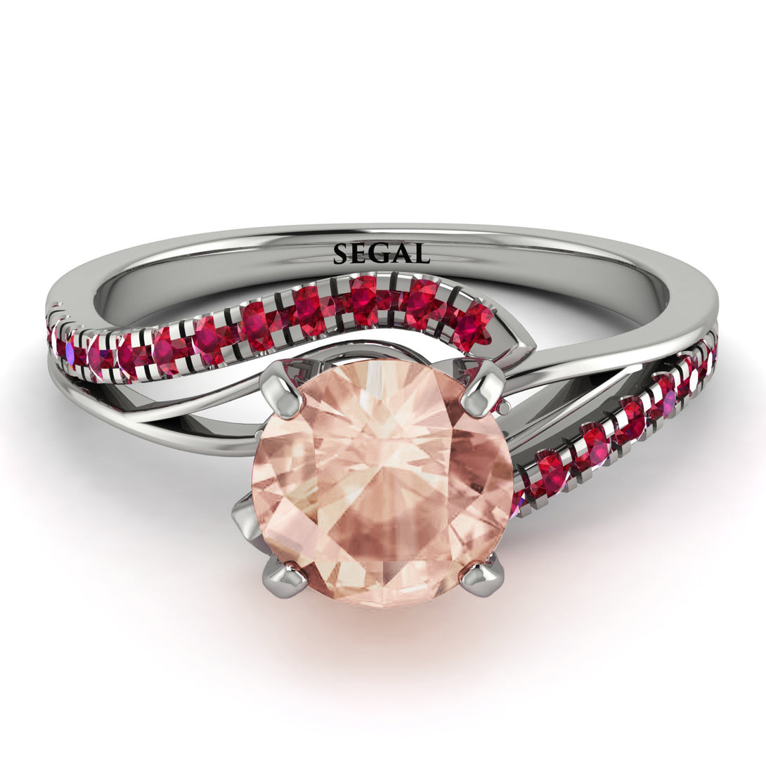 Twist Shank Morganite Engagement Ring - Maria No. 912
