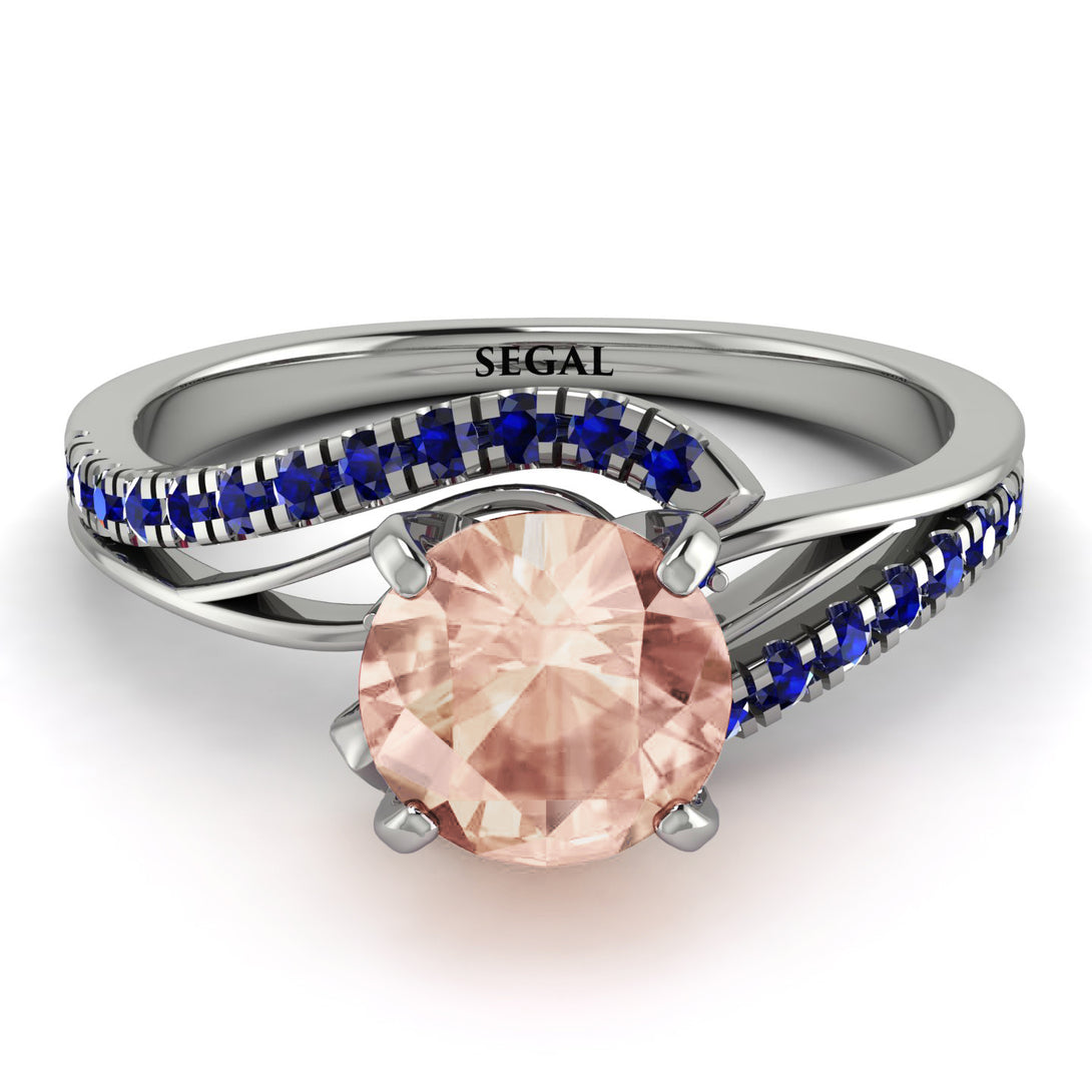 Twist Shank Morganite Engagement Ring - Maria No. 915