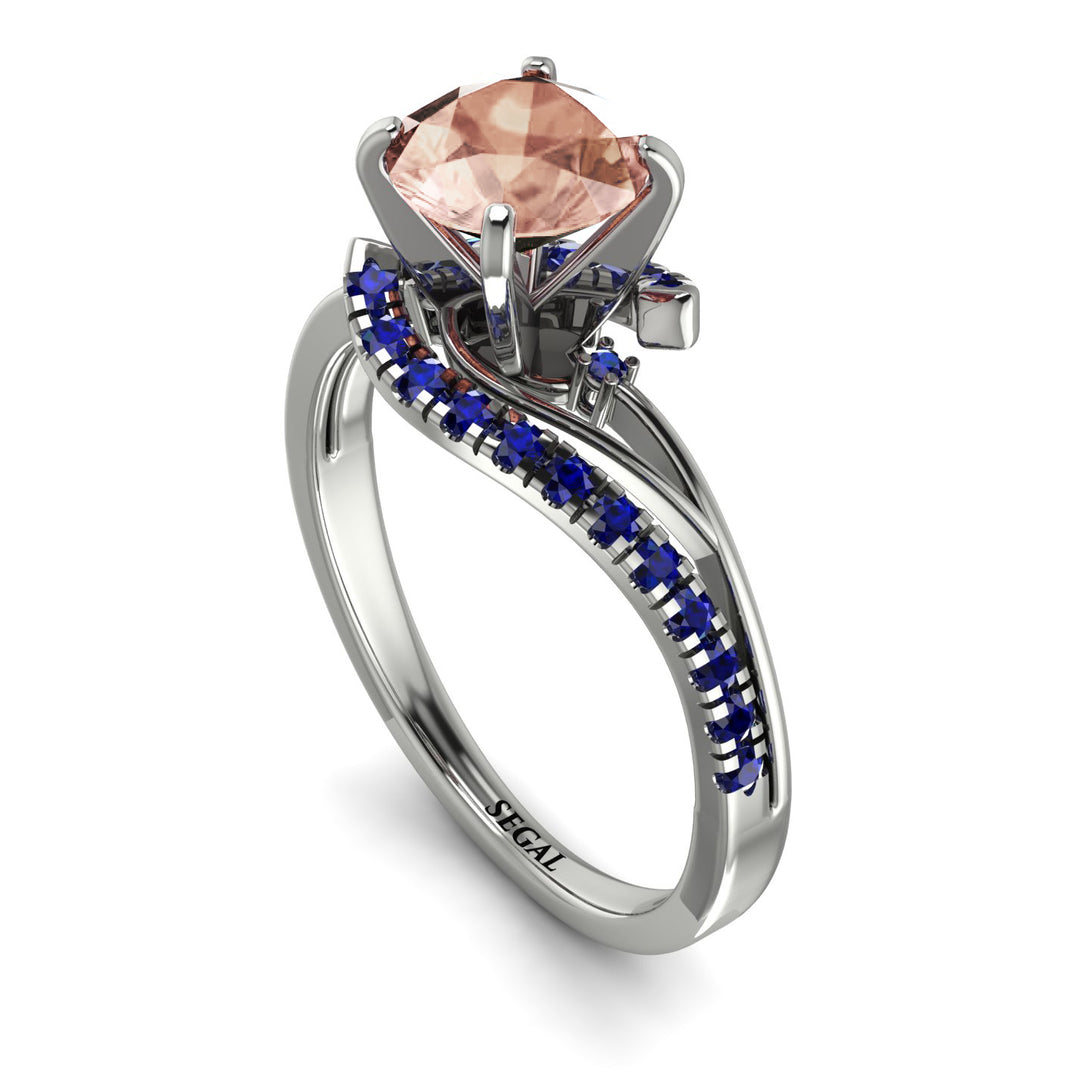 Twist Shank Morganite Engagement Ring - Maria No. 915