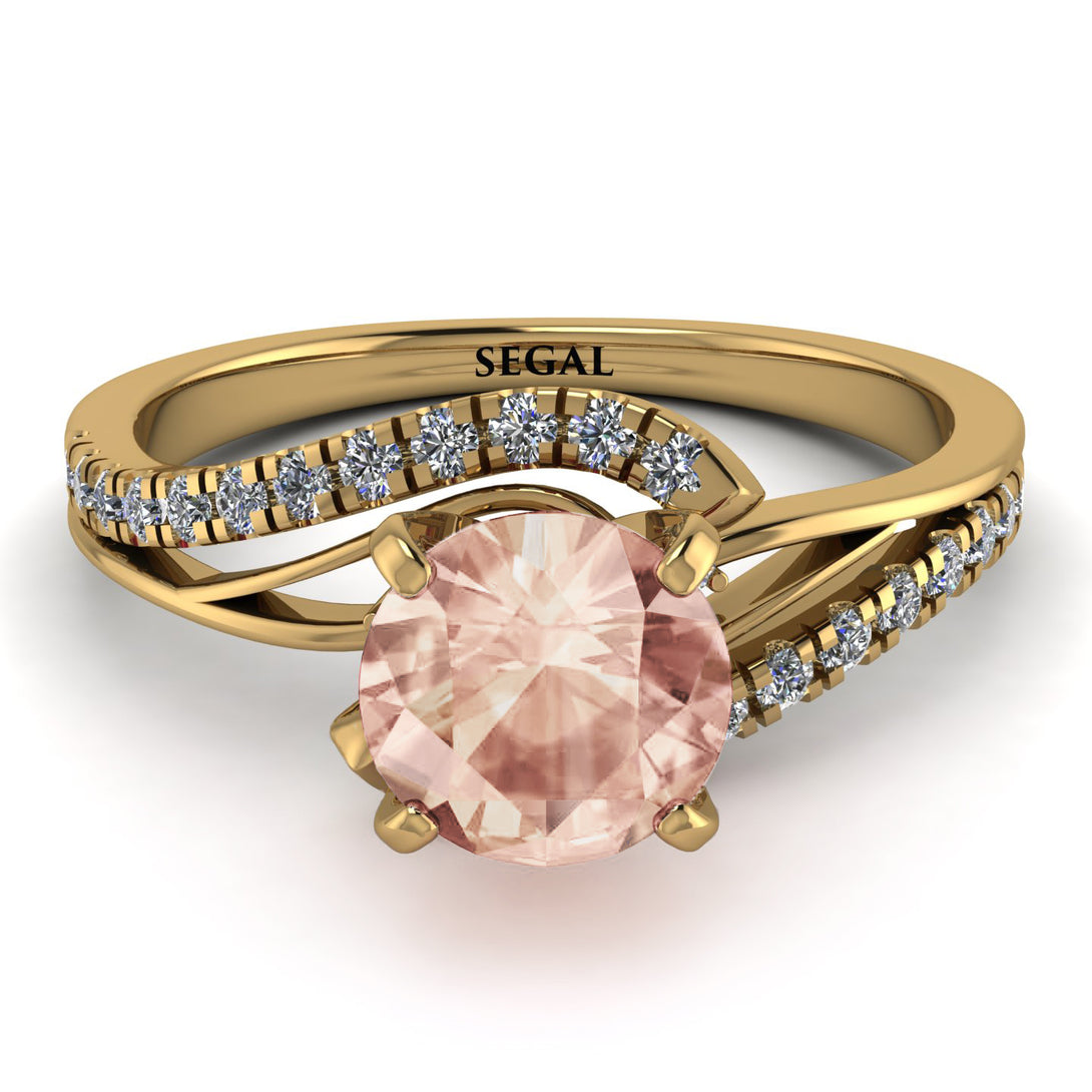 Twist Shank Morganite Engagement Ring - Maria No. 901