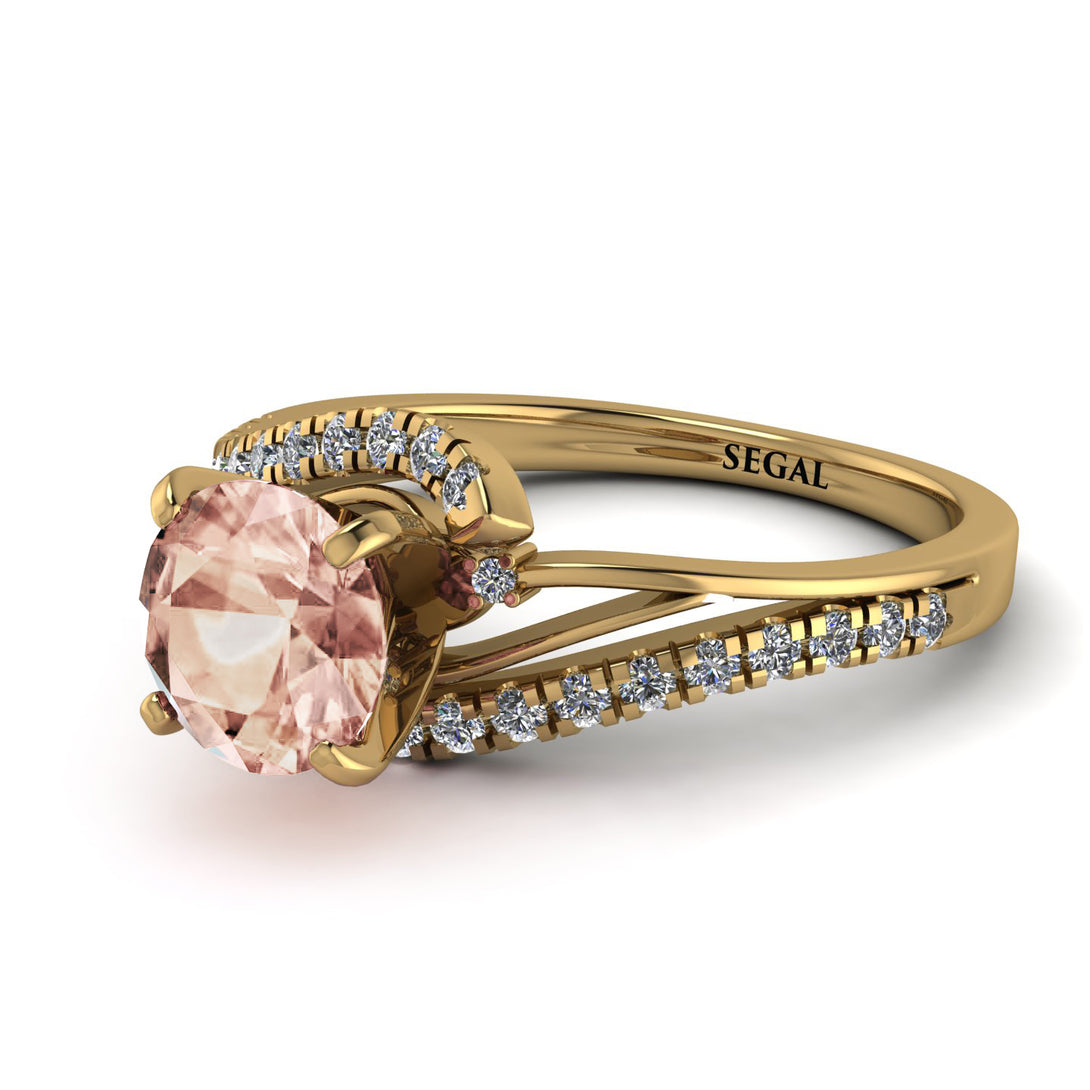 Twist Shank Morganite Engagement Ring - Maria No. 901