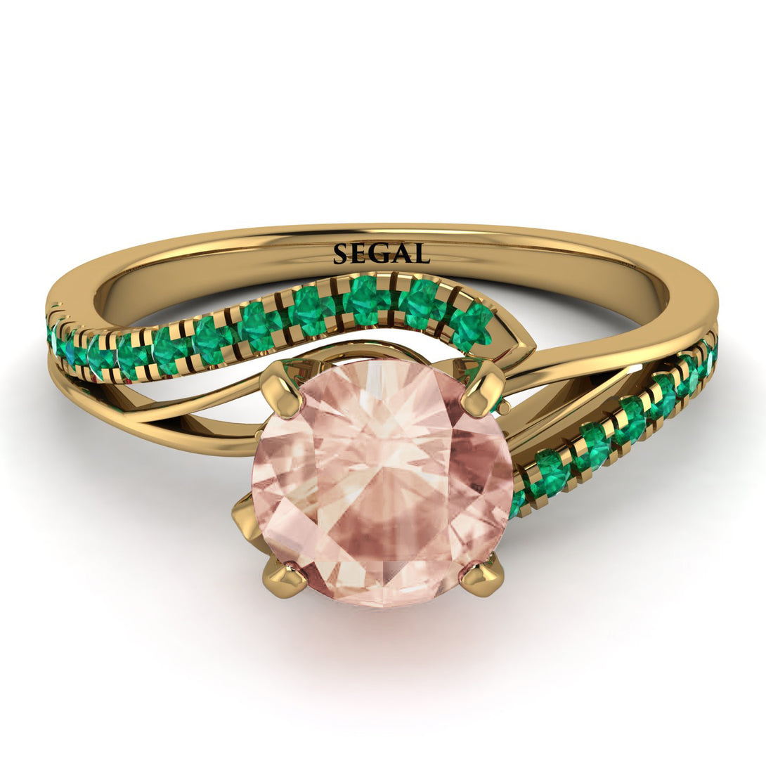Twist Shank Morganite Engagement Ring - Maria No. 904