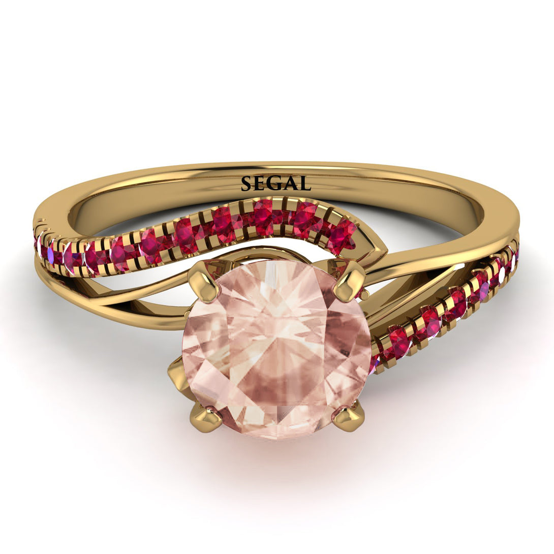 Twist Shank Morganite Engagement Ring - Maria No. 910