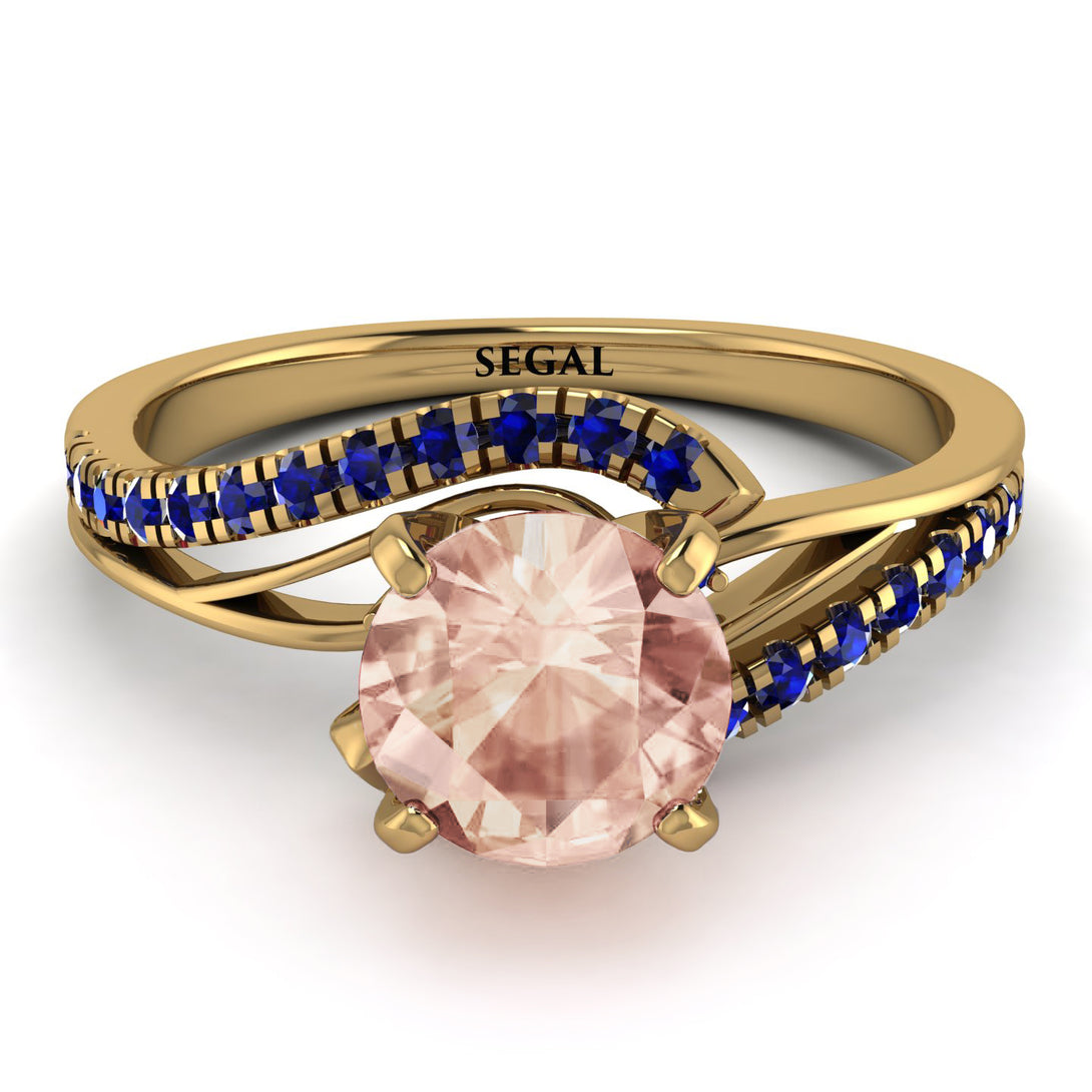 Twist Shank Morganite Engagement Ring - Maria No. 913