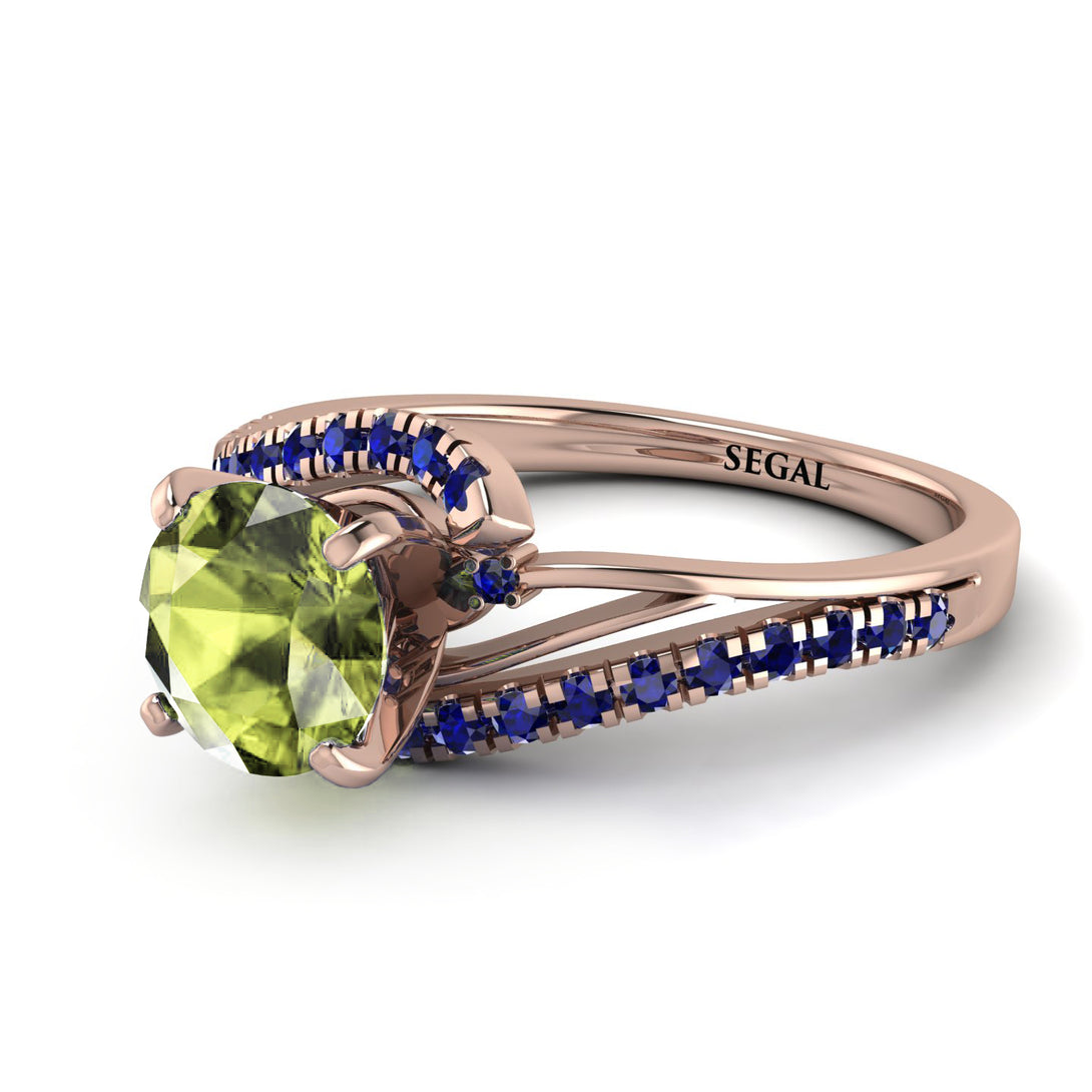 Twist Shank Peridot Engagement Ring - Maria No. 714