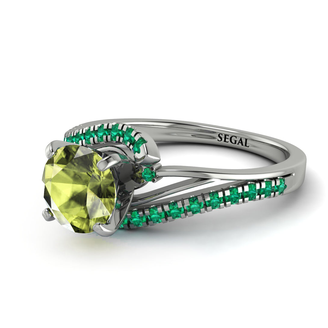 Twist Shank Peridot Engagement Ring - Maria No. 706