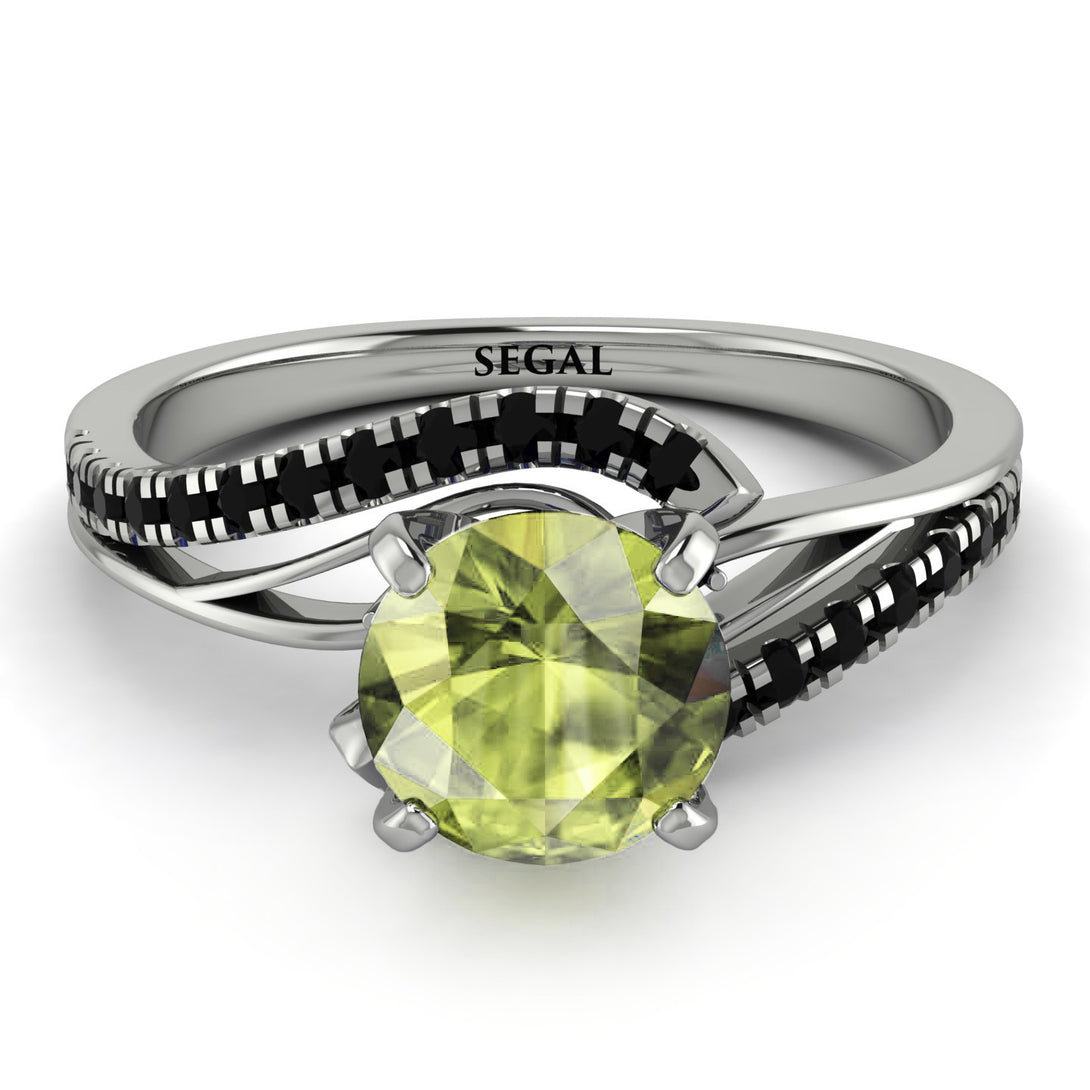 Twist Shank Peridot Engagement Ring - Maria No. 709