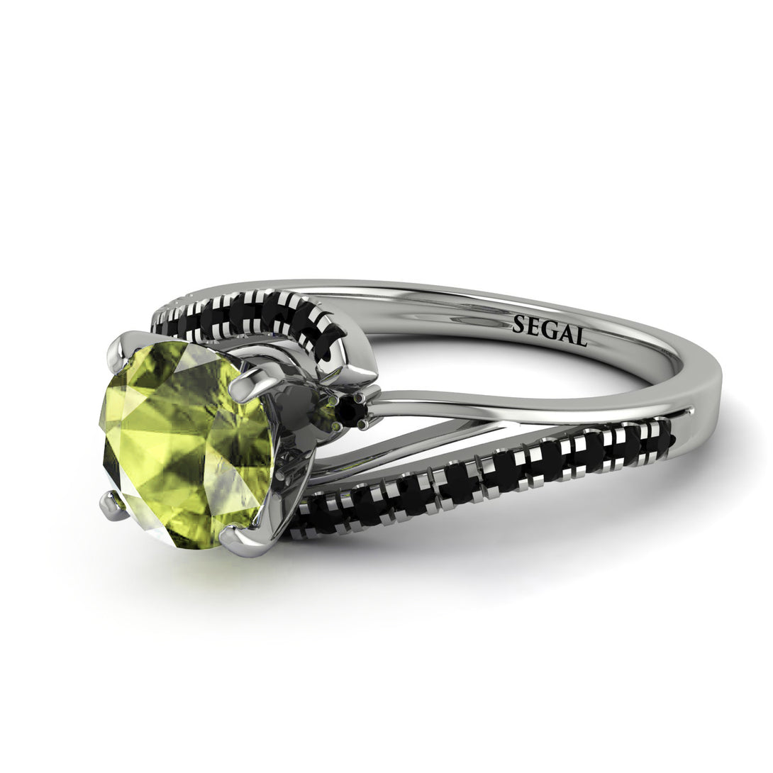 Twist Shank Peridot Engagement Ring - Maria No. 709