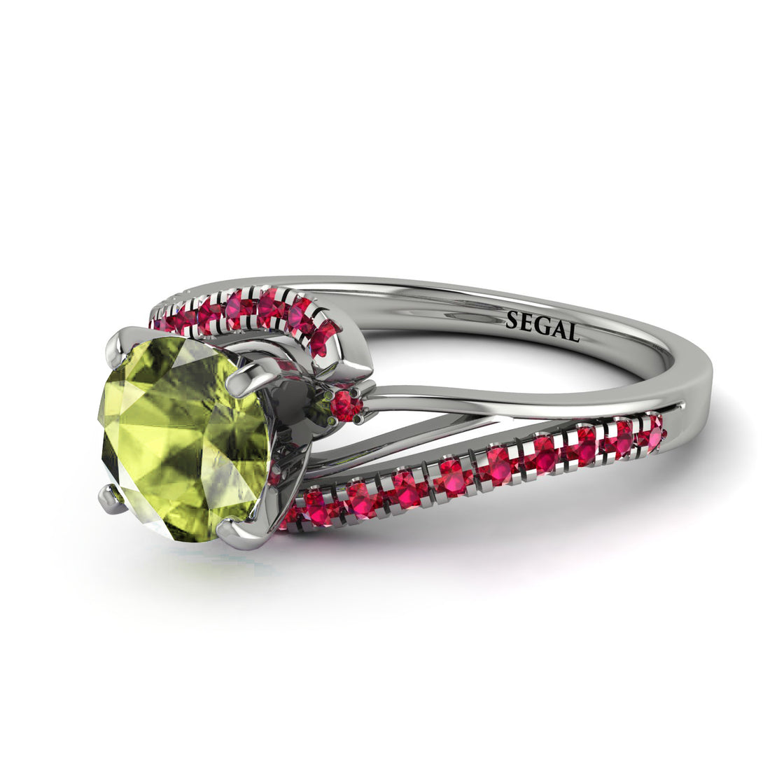 Twist Shank Peridot Engagement Ring - Maria No. 712