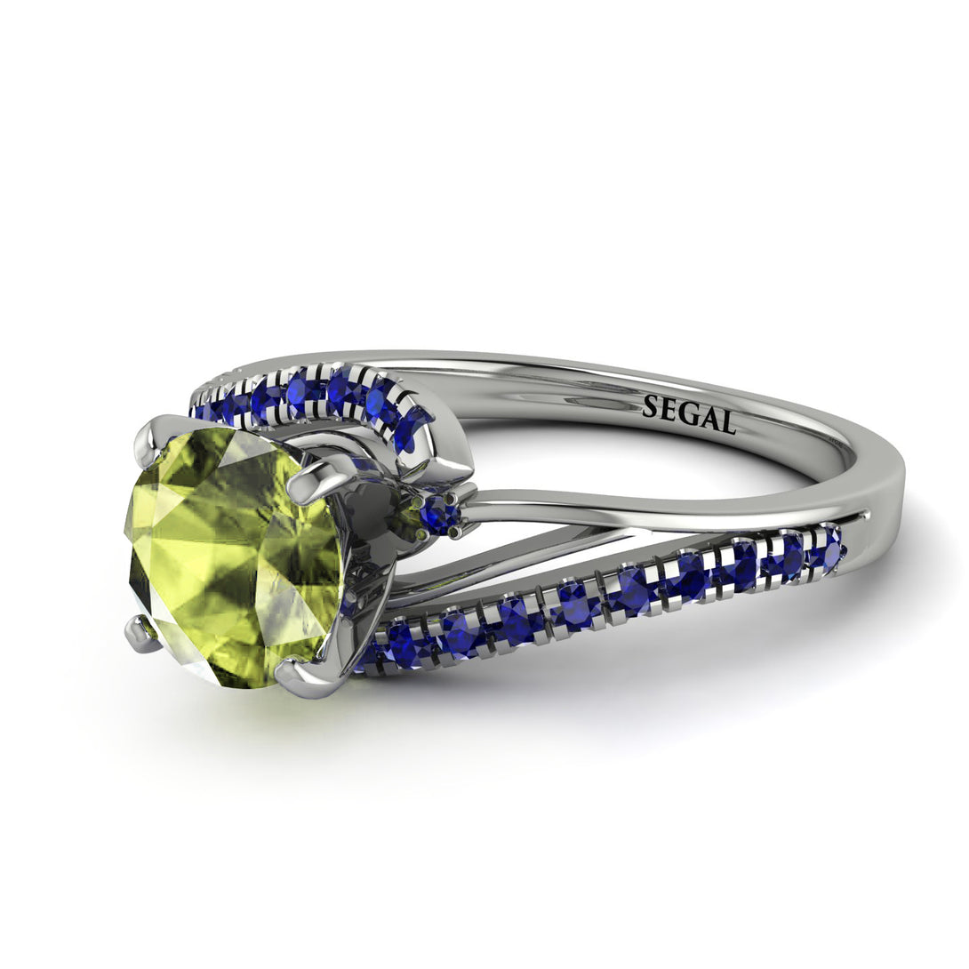 Twist Shank Peridot Engagement Ring - Maria No. 715